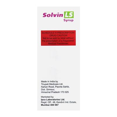 SOLVIN LS SUGAR FREE Syrup 60ml - Cough And Cold-Cou