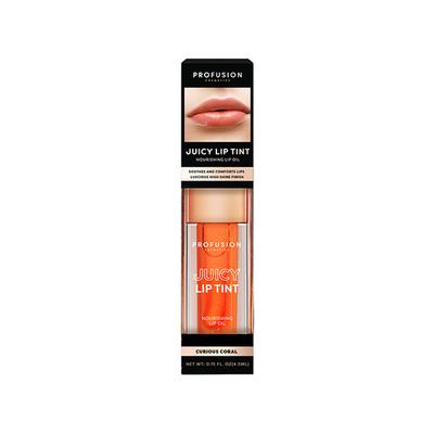Profusion Cosmetics Juicy Lip Tint Nourishing Lip Oil Curious Coral (4.5ml) - Lip Stains & Tints