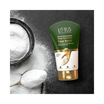 Lotus Botanicals Baking Soda Deep Cleansing Face Scrub 100 gm - Scrubs & Exfoliants