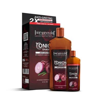 Aryanveda Red Onion Oil & Black Seed Oil Shampoo (Oil Free with Shampoo) (200 Ml + 50 Ml) 1's - Shampoos