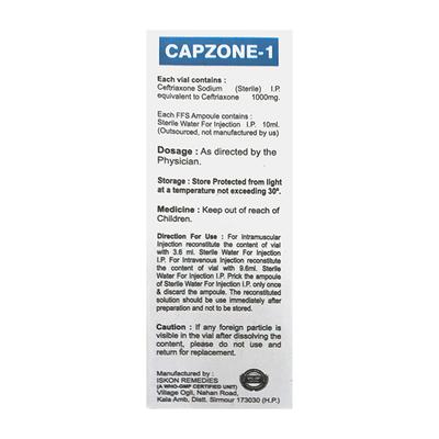 CAPZONE 1 Injection 1's - Bacterial Infections-Cep