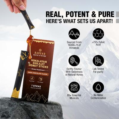 Bargad Himalayan Shilajit Honey Sticks - Dark Chocolate Flavour 7's - Speciality Medicines