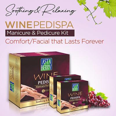 Astaberry Wine Pedispa Manicure Pedicure Kit with 6 Steps For Women, Soothing & Relaxing 650 gm - Scrubs & Exfoliants