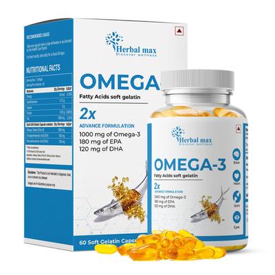 Herbal Max Omega 3 Soft Gelatin Capsule 60's - Omega Fish Oil Fatty Acids
