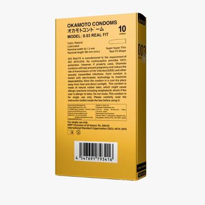 Okamoto 003 Real Fit Condoms 10's - Plain/Flavoured Condoms