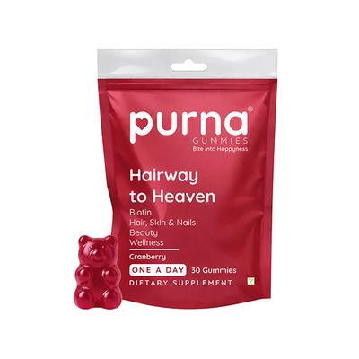 Purna Gummies Biotin Cranberry Flavour Gummy for Hair, Nails and Skin, 1 daily 30's - Hair & Skin