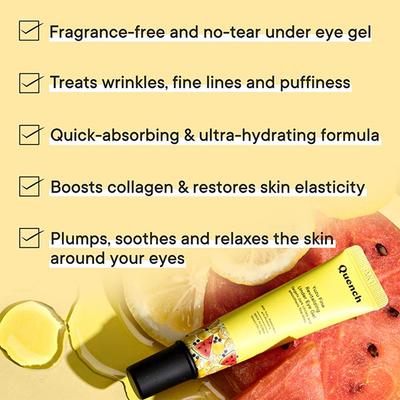 Quench Botanics Vitamin C Under Eye Gel for Dark Circles Minimizes Signs Of Ageing 15 ml - Eye Gels & Roll-On