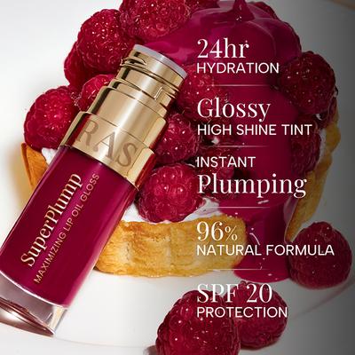 RAS Luxury Skincare Super Plump Lip Oil Gloss - Raspberry Glow 9 ml - Lip Glosses