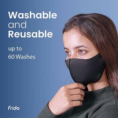Frido Ultimate Copper Reusable Face Mask - Black (S) - Face Mask