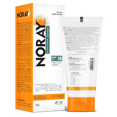Vegetal Noray Sunscreen Aquagel SPF-50 PA+++ with Anti-Tan Effect 50 gm - Face Sunscreen