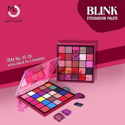 Matt Look blink Eye 25 Color Eyeshadow Palette with Highly Pigmented, Versatile Look- 02 26 gm - Eye Shadow Palettes