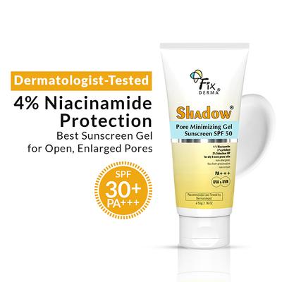 Fixderma Shadow Pore Minimizing Gel Sunscreen SPF 50 PA+++ For UVA & UVB Oily & Acne Prone Skin 50 gm - Face Sunscreen