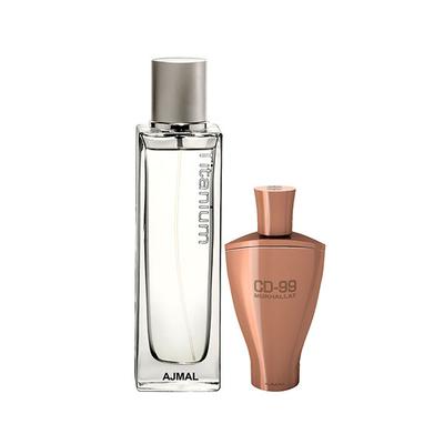 Ajmal Titanium EDP Citrus Spicy Perfume And CD 99 Mukhallat Concentrated Perfume Oil Floral Oriental 114 ml - Perfumes (Edt/Edp)