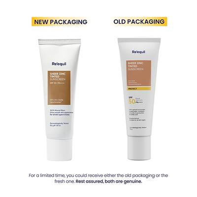 Reequil Sheer Zinc Tinted Mineral Sunscreen Spf 50 Pa+++ 50 gm - Face Sunscreen