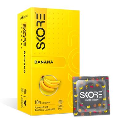 Skore Condoms Banana Pack 10's - Plain/Flavoured Condoms