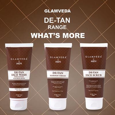 Glamveda Men De Tan Face MaskReduces Dark Spots 100 gm - Masks & Peels