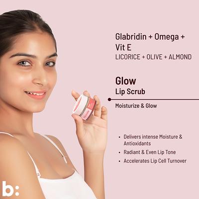 Biocule Glow Lip Scrub Balm For Bright, Spotless Lips, Peppermint Flavour, 100% Natural 12 gm - Lip Scrubs