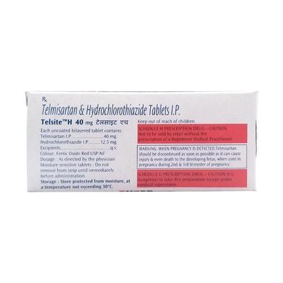 Telsite H 40mg Tablet 10'S - Hypertension-Ang