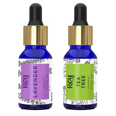 Rey Naturals Tea Tree and Lavender Essential Oil 15ml each 2's - Essential Oils