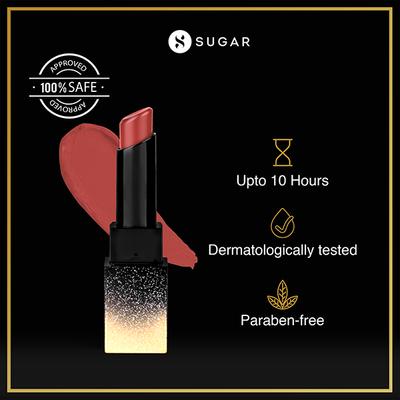 SUGAR Cosmetics Nothing Else Matter Longwear Lipstick - 25 Rust Issues (Rusty Peach/Coral Rose) 3.5 gm - Lipsticks