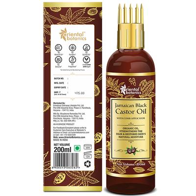 Oriental Botanics Jamaican Black Castor Oil with Comb Applicator 200 ml - Hair Oils