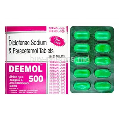 DEEMOL 500 Tablet 10's - Pain relief-Nsa