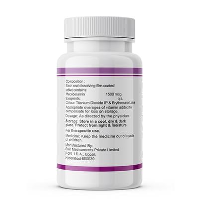 Inlife Vitamin B12 Methylcobalamin 1500 mcg Tablets 60's - Multi-Vitamins