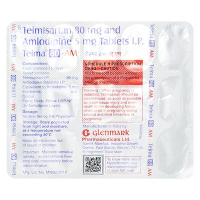 Telma AM 80mg Tablet 15'S - Hypertension-Ang