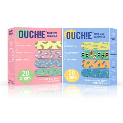 Ouchie Adhesive Kids Bandages 40's - Pink & Blue (Combo Pack) - Baby Safety