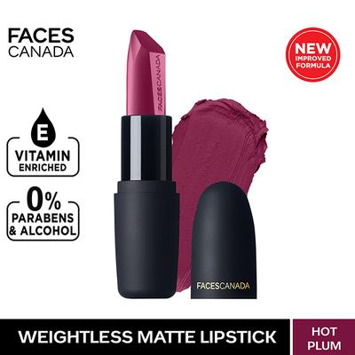 Faces Canada Weightless Matte Lipstick - Hot Plum 24 (Plum), 4.5gm - Lipsticks