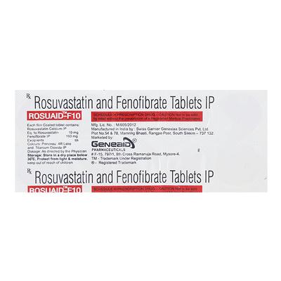 ROSUAID F 10 Tablet 10's - High Cholesterol-Dys