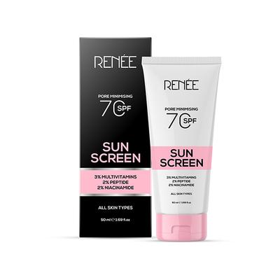 Renee Pore Minimising Sunscreen Spf 70 With 2 Percent Niacinamide, 2 Percent Peptide and 3 Percent Multivitamins 50 ml - Body Sunscreen