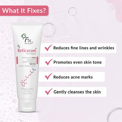Fixderma Reticuram Face Cleanser 75 ml - Face Wash & Cleansers