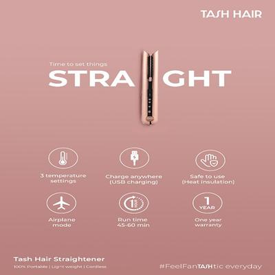 Tash Hair Cordless Hair Straightener - Pink Sapphire 385 gm - Straighteners
