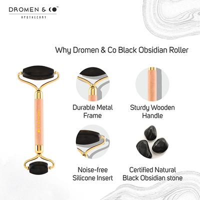 Dromen & Co Black Obsidian Facial Roller for Men 150 gm - Derma Rollers