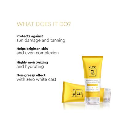VLCC Clinic Anti Tan Sun Screen Lotion - Spf 25 100 gm - Face Sunscreen