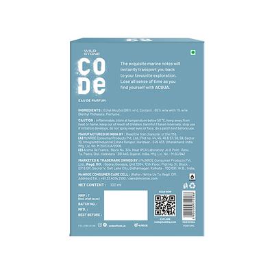 Wild Stone Code Acqua Eau De Parfum for Men, Fresh, Sparkling & Energising Premium Perfume for Men 100 ml - Men Perfumes (Edt/Edp)