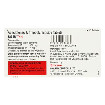 FACER TH 4 Tablet 10's - Pain relief-Nsa