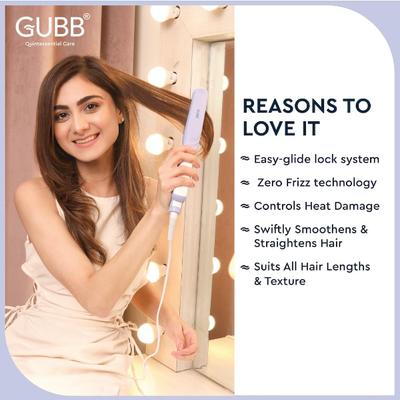 GUBB Hair Straightener with Wide Ceramic Coated Plates - (GB-557) Purple 1's - Straighteners