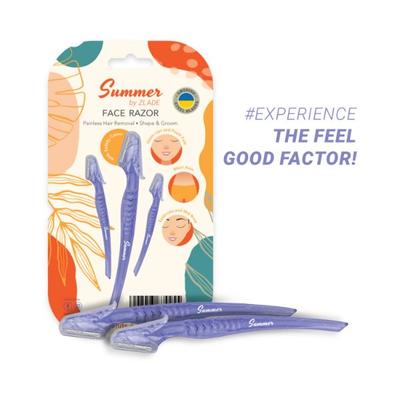 Summer By Zlade Face & Eyebrow Razor For Women Painless Shaving with Protective Caps 3's - Shaving & Hair Removal