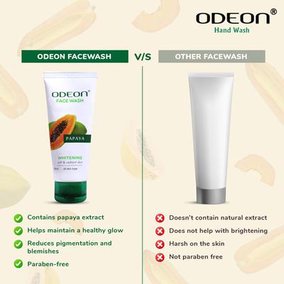 Odeon Face Wash Turmeric + Lemon + Papaya + Neem X 4Pcs 200 ml - Face Wash & Cleansers