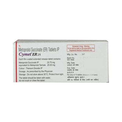 Cymet ER 25mg Tablet 10'S - Hypertension-Bet