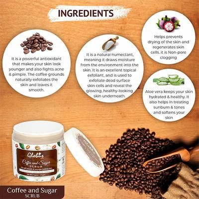 Globus Naturals Anti-tan Detoxifying Coffee And Sugar Scrub 100 gm - Scrubs & Exfoliants