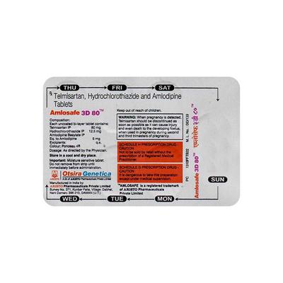 AMLOSAFE 3D 80 Tablet 7's - Hypertension-Ana