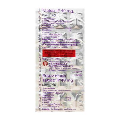 RAZEL 40 Tablet 15's - High Cholesterol-Dys