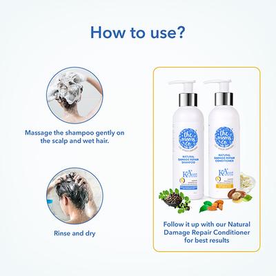 The Mom's Co. Natural Damaged Repair KA+ Keratin, Moringa Oil Moroccan Argan Oil Shampoo 200ml - Shampoos
