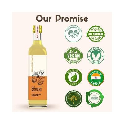 Essentia Extracts Combo of 2 Cold-pressed Sweet Almond Oils, 50ml (25ml + 25ml) 2's - Massage Oils