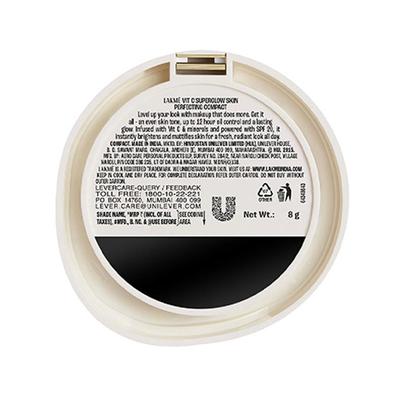 Lakme Makeup+Skincare Vitc Superglow Skin Perfecting Compact Nude20 8 gm - Compact Powder