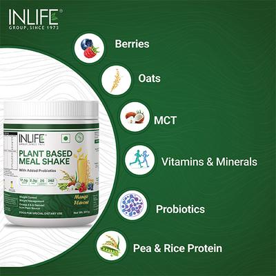 INLIFE Plant Based Meal Shake Powder - Mango 500 g - Weight Loss