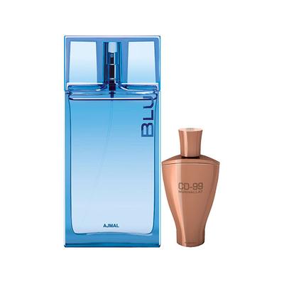 Ajmal Blu EDP Aquatic Woody Perfume And CD 99 Mukhallat Concentrated Perfume Oil Floral Oriental 104 ml - Perfumes (Edt/Edp)